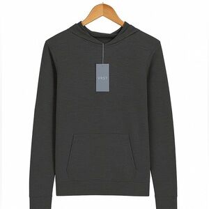 VRST New With Tags Men's Medium R & R Jersey Hoodie Pure Black Heather